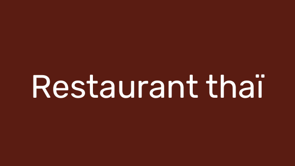 Restaurant thaï